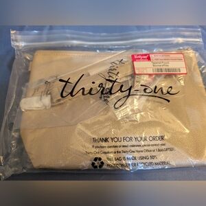 Thirty-One Gold Leather Pouch